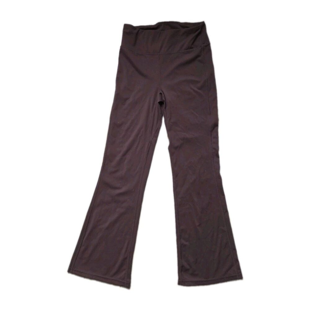 Crane Brown Mid Rise Straight Leg Yoga Pants Activewear Leggings Size Small EUC
